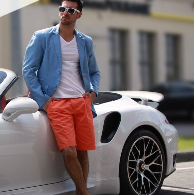 oranžové krátke nohavice